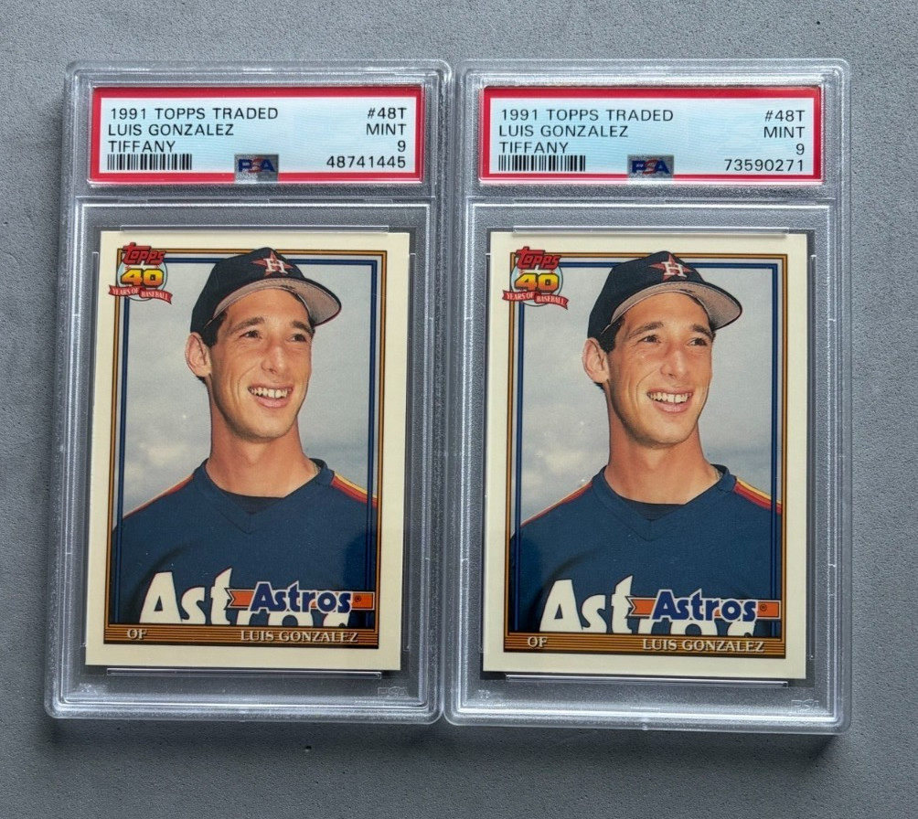 1991 Topps Traded Tiffany #48T Luis Gonzalez RC Astros D'Backs (2) card lot