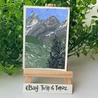 ACEO Original Art Acrylic Landscape: Alpine Mountain by Jill/ Tulip and Topaz — photo 1