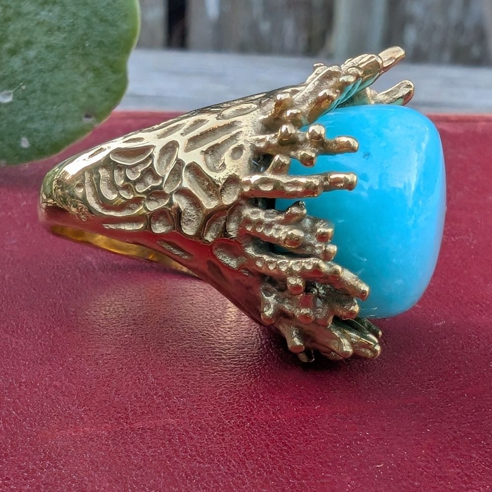 Plunder Gold and Blue  Statement Ring - image 5