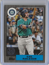 2022 Topps Cal Raleigh Rc 1987 Topps Black 253/299 #T87-72 Seattle Mariners