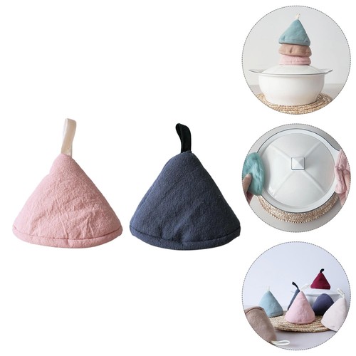 2 Pcs Pot Cap Heat Insulation Pad Triangular Cute Holders Handle Cotton Caps - Bild 7 von 12