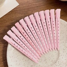 12PCS Pink Metal Hair Clips for Women, 9cm Hollow-Out Minimalist Hair Accessorie