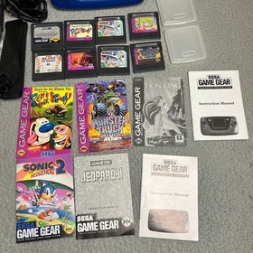 Rare Blue Sega GameGear with Games & Accessories