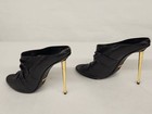 Tom Ford Women's Black Ruched Leather Mule Stilettos Size 40 — photo 5