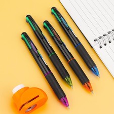 4 Pack Multicolor Ballpoint Pens 4-In-1 0.7Mm Colored Retractable Ballpoint Gift
