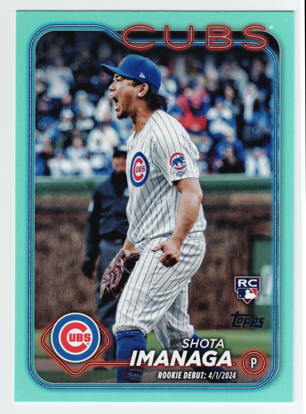 2024 Topps Update Shota Imanaga Rookie Debut RC Aqua Parallel #US281 Cubs