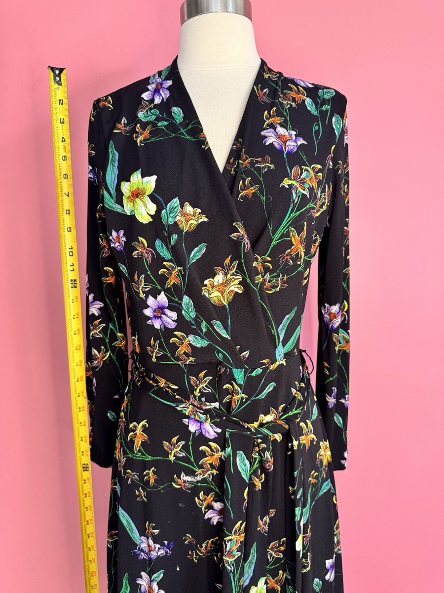 h and m black floral dress Women's Black/floral Linen-Blend Tie-Back Dress