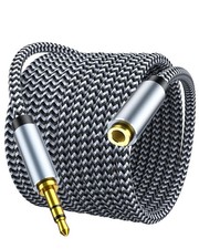 Box of 2: 10FT 3.5mm Male to Female Stereo Audio Extension Cable, Nylon Braided