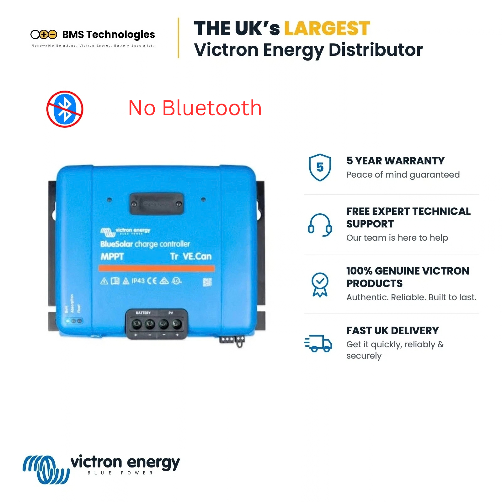 Victron Enery BlueSolar MPPT 250/100-Tr VE.Can Solar Charge Controller