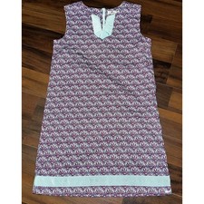 Vineyard Vines Girl Pink  Blue Tunic Scalloped Print Sleeveless Dress-Size 16