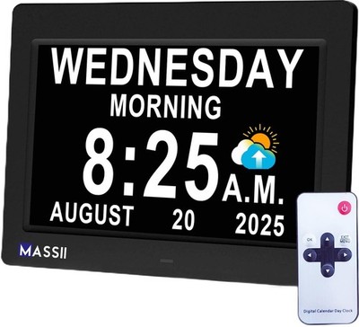 Upgraded Voice-Talking Dementia Clock with Date Time, 27 Alarms Custom Remind...