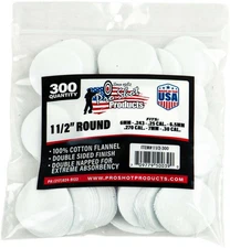 Pro-Shot Cotton Flannel Patches 6mm - .30 Caliber 1.5 Inch Round 300 : 11/2-300