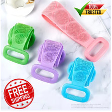 Silicone Back Scrubber Double Sided Bath Brush Deep Skin Cleaning Shower Body