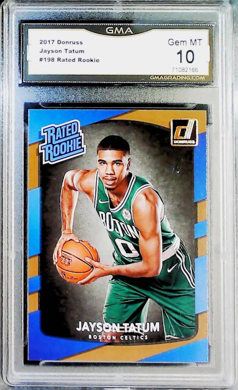 2017-18 Donruss 198 Jayson Tatum RC Rookie Boston Celtics Rated Rookie GMA 10