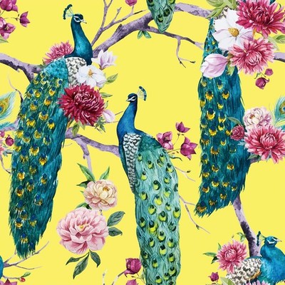 17.5''X276'' Peacock Peel and Stick Wallpaper Vintage Floral Bird Wallpaper for...
