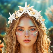 Mermaid Crown Headband Starfish Headpiece Accessories for Women