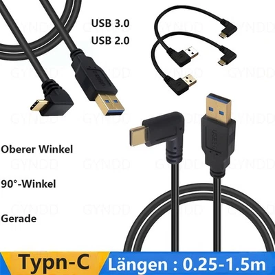 Typ-C 90°-Winkelstecker auf USB 2.0/3.0-Winkelstecker-Adapter 0.25 /0.5 / 1/1.5m - Bild 1 von 4