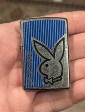 Zippo Playboy Bunny Blue Made In USA Vintage Rare