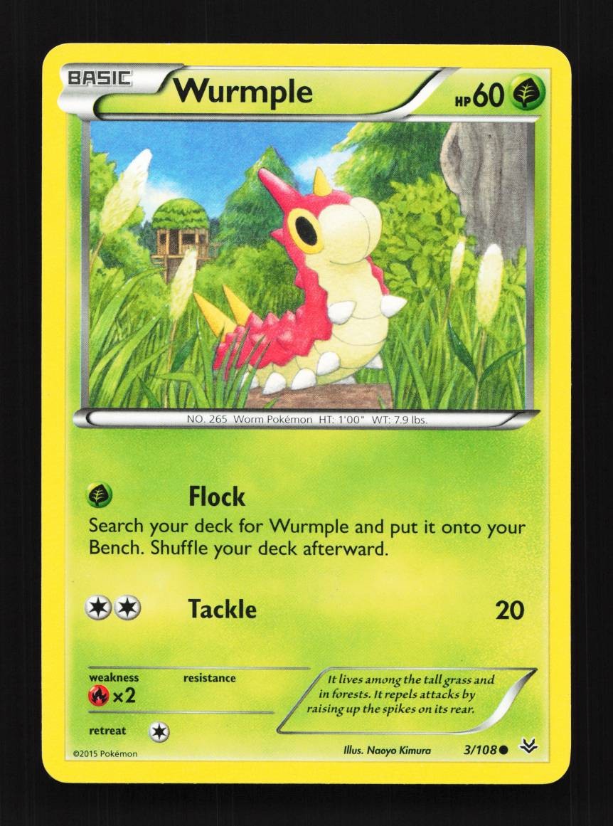 Wurmple 3/108 LP Roaring Skies English Pokemon Card TCG