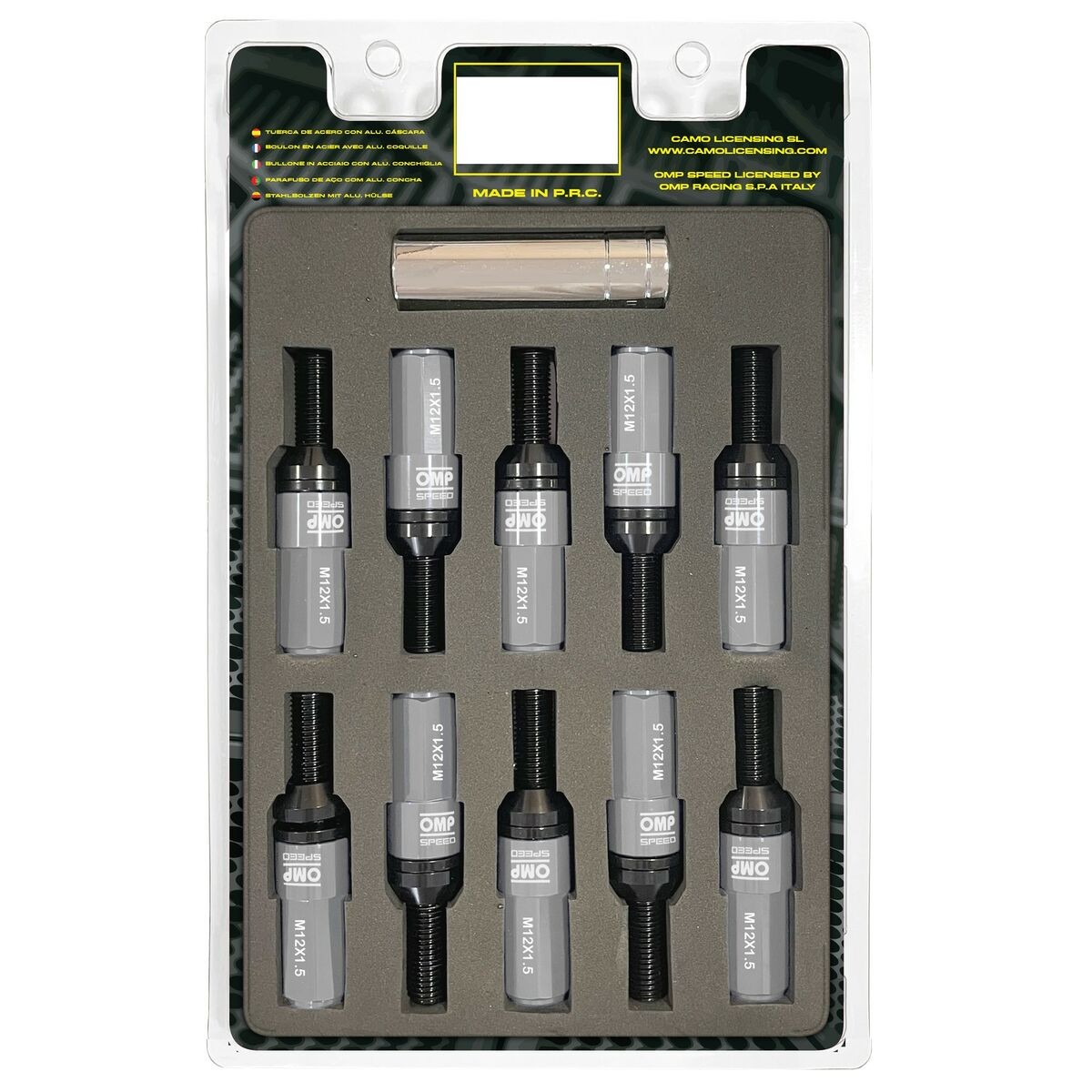Kit Bulloni OMP M12x1,50 28mm Grigio | Qualità Certificata OMP