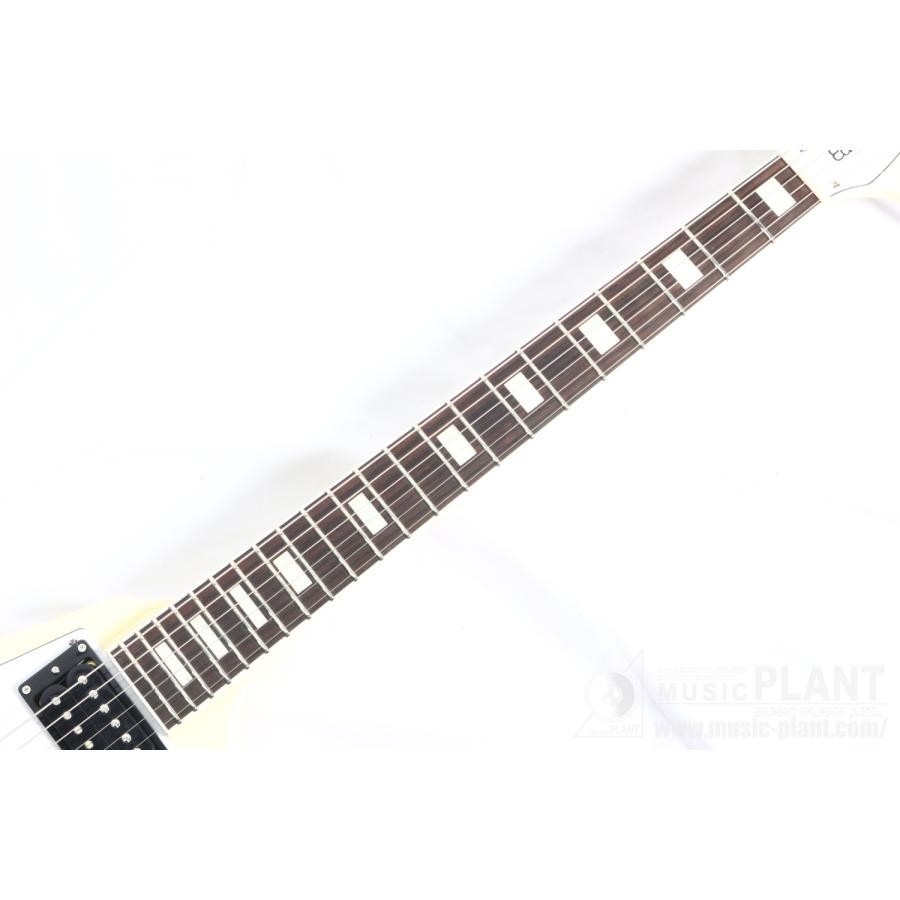 Edwards E-FV-LTD Vintage White Flying V type electric guitar with