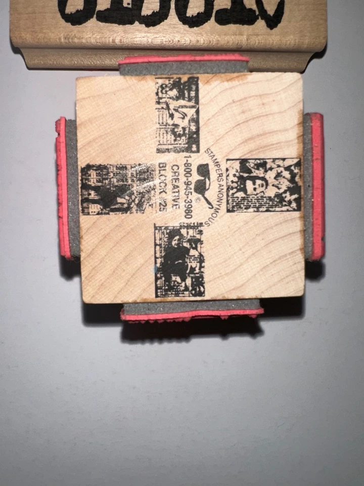 Tim Holtz Stampers Anonymous Wooden Rubber  Stamp Creative Block #25 Lot Rare - Изображение 2 из 4