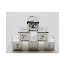 Foam Brain Dice d6 - Silver w/Silver 6 New