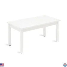 LUE BONA Outdoor Coffee Table Rectangle, HDPS Patio Coffee Tables for Outside,