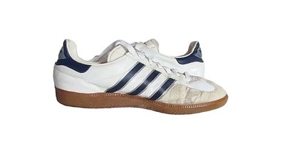 Vintage Adidas Universal Sneaker EU 40 Blau Silber Weiß Leder Jugoslawien 