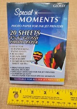 New Sealed Special Moments 4X6 Glossy Photo Paper For Ink Jet Printers 20 Sheets