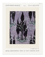 Vintage Oriental Floral Poster Wall Art by E.A. Seguy Premium Quality