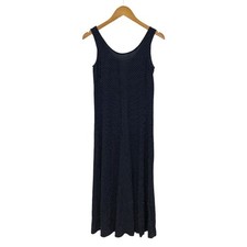 Express Women’s Maxi Dress Size 1/2 Black Polka Dot Sleeveless Long Scoop Neck
