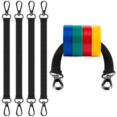 4 Pack Black Electrical Tape Holder Straps With Rotating Metal Buckles 11 Inch