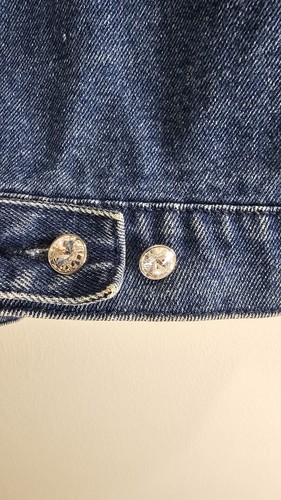 Vintage Christine Alexander Größe M 100% Baumwolle Jeansjacke Damen Strass / - Bild 6 von 12