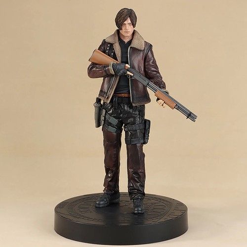 Figura de acción Resident Evil Leon S. Kennedy PVC 33 cm juego de riesgo biológico cuero León - Imagen 25 de 32