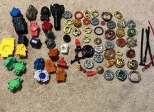 Beyblade Spinners Launchers And Interchangable Parts Lot Of 76 Pieces