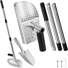 Sand Scoop for Metal Detecting, Stainless Steel Metal Detector Scoop with Long S