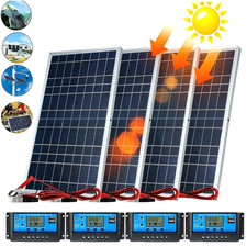 4PCS Solar Panel Trickle Charger 12V Solar Battery 100A W/ Controller Maintainer