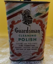 Guardsman cleaning polish vintage tin with contents Michigan one quart
