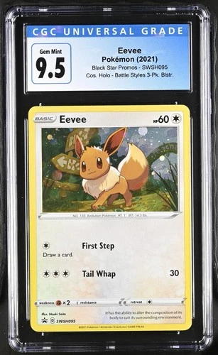 Black Star Promo Eevee Cosmos Holo SWSH095 CGC 9.5 Blue Label Low Pop!