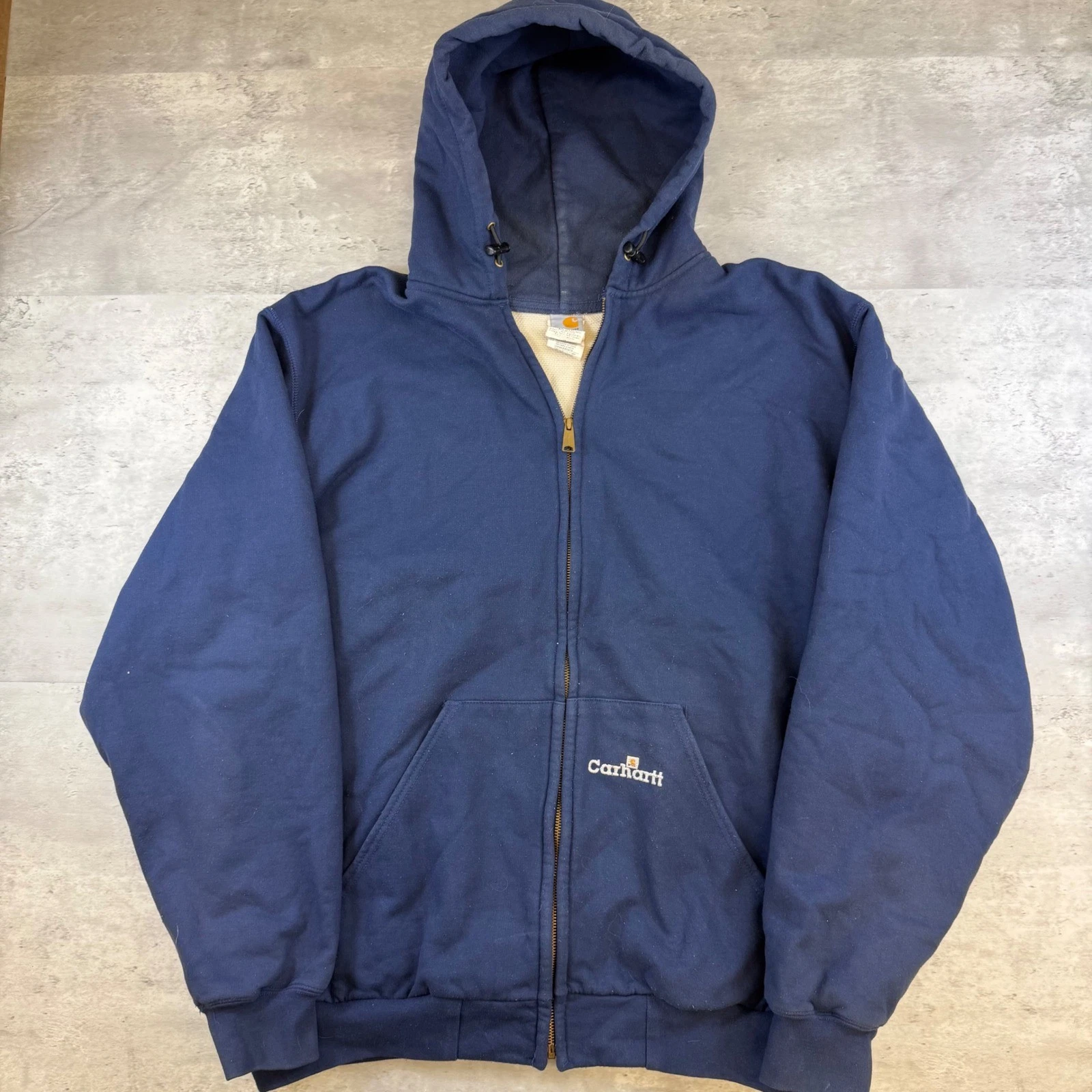 Carhartt Mens Navy Blue Thermal Lined Full Zip Hoodie Sweatshirt Large Tall
Opens in a new window or