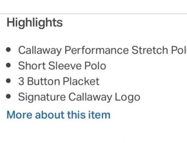 Callaway Men Shirt Moisture Wicking performance Golf Size XXL MSRP $78, Big Tall