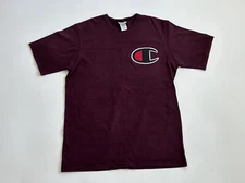 Champion Big C T-Shirt Short Sleeve Vintage Crew Men's X-Large Black Red Logo