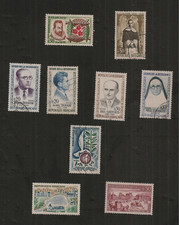 FRANCE 1961 LOT 9 TIMBRES YT 1286 1287 1288 1289 1290 1291 1292 1293 1294
