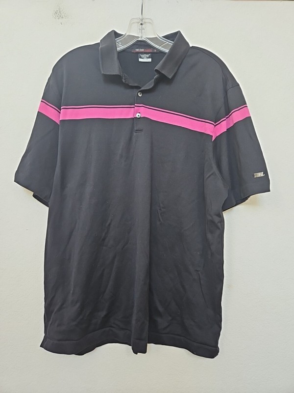 Nike Dri-Fit Tiger Woods Collection Golf Polo Shirt Mens Size L Black