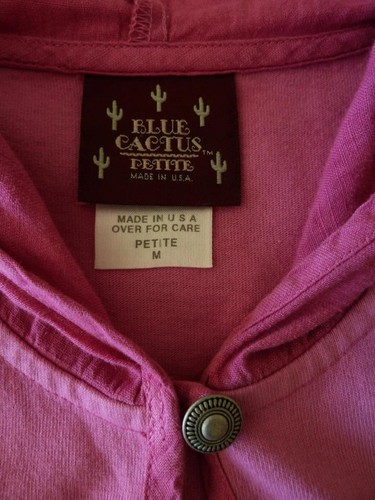Maxi tasca Art-to-Wear USA 1999 vintage blu cactus rosa cotone maglia e lino S M MP - Foto 9 di 14