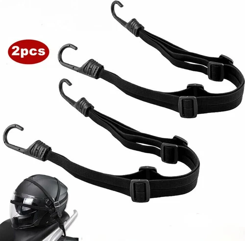 Motorcycle Retractable Helmet Luggage Elastic Rope Strap Net Holder Hook Buckle - Picture 1 of 12