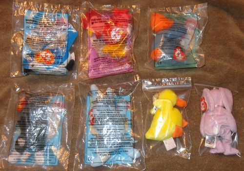 7 McDonalds Ty Beanie Babys Antsy Spunky Pinchers Mel Nuts Scoop Stretchy Peanut - Bild 2 von 10