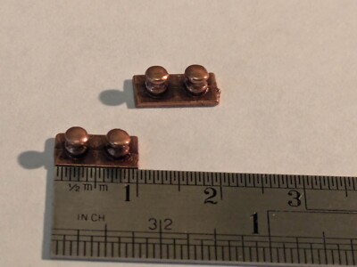 Ship Model Fittings Parts 2 Bronze Metal Double bollard bitts 10mm x 5mm x 4mm