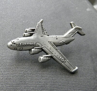 GLOBEMASTER C-17 USAF AIR FORCE TRANSPORT AIRCRAFT LAPEL PIN BADGE 1.2 INCHES